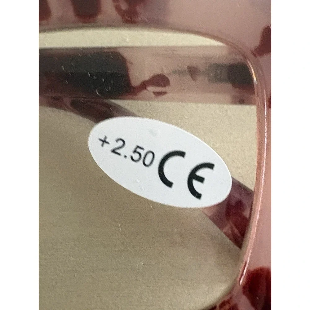 4 Oversized Thick Frame Reading Glasses Women‎ Square Large +2.50 Pink Black
